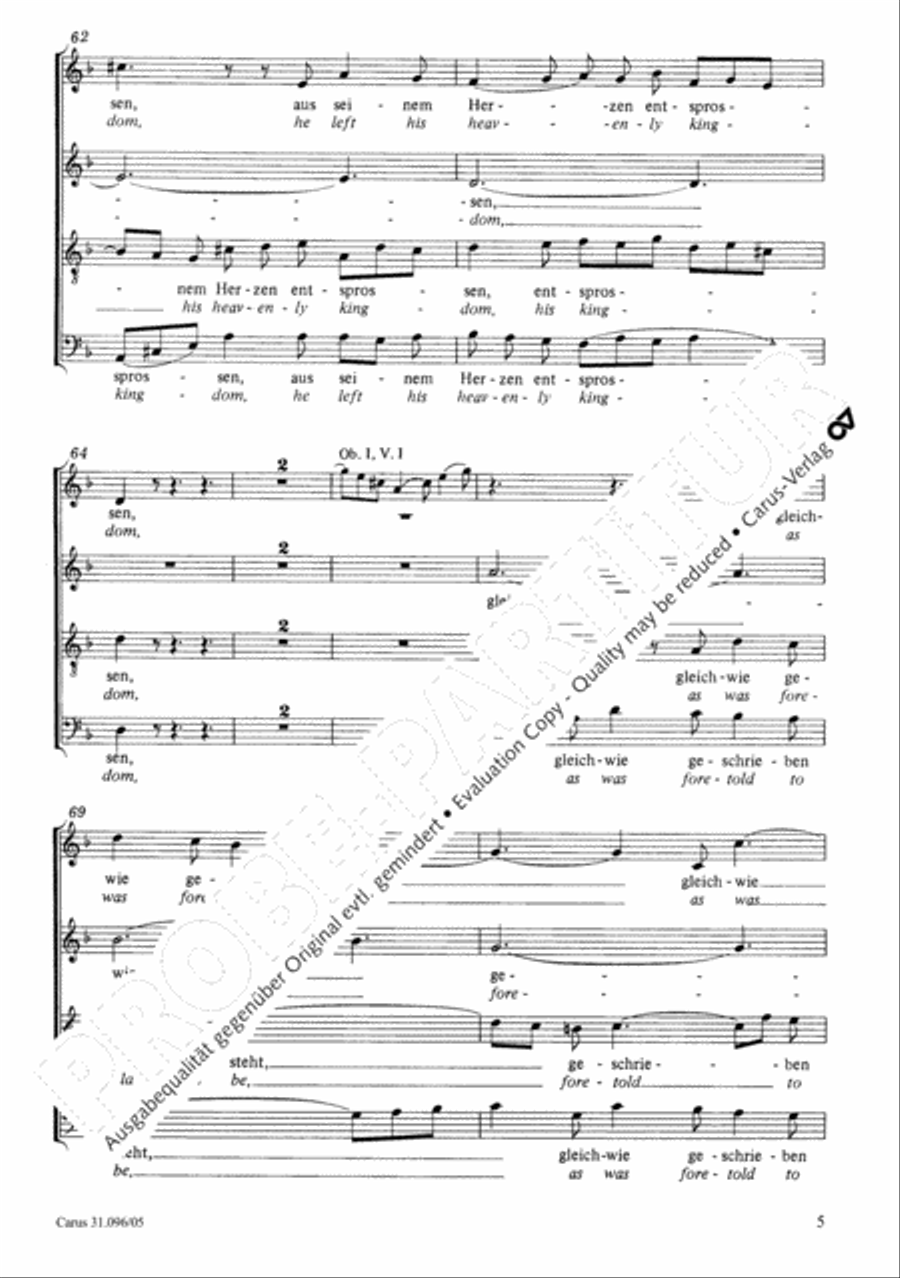 Lord Christ, the one begotten son (Herr Christ, der einge Gottessohn) 4-Part scores gallery preview page 6