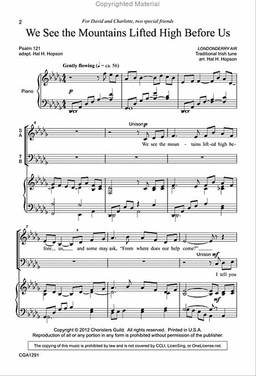 We See the Mountains Lifted High Before Us Unison Choir scores gallery preview page 2
