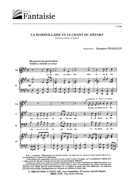 La Marseillaise Et Le Chant Du Depart