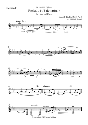 Prelude in B flat minor (Lyadov) - [Horn in F]