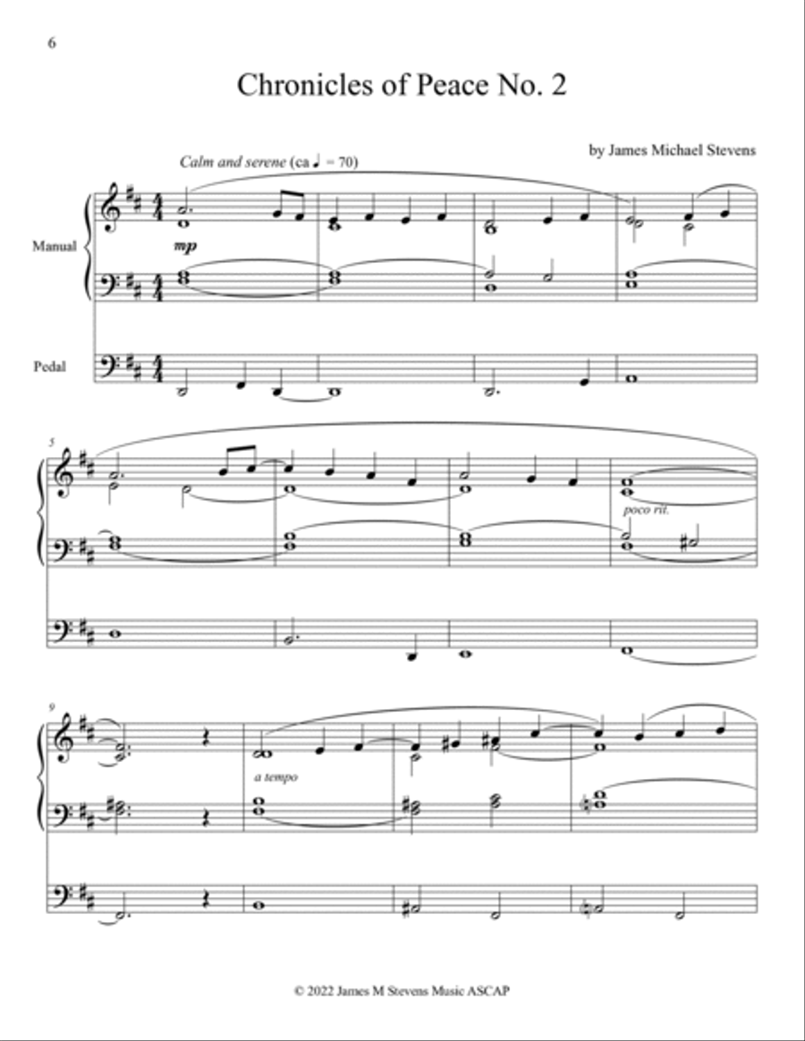 Chronicles of Peace Nos. 1-5 - Solo Organ Book image number null