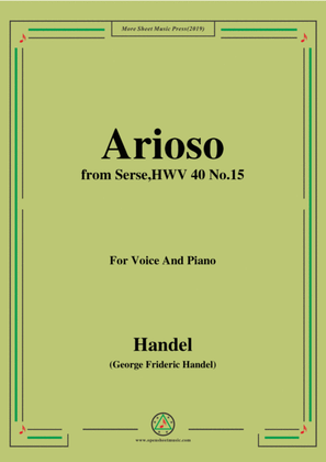 Book cover for Handel-Arioso,from Serse HWV 40 No.15,for Voice&Piano