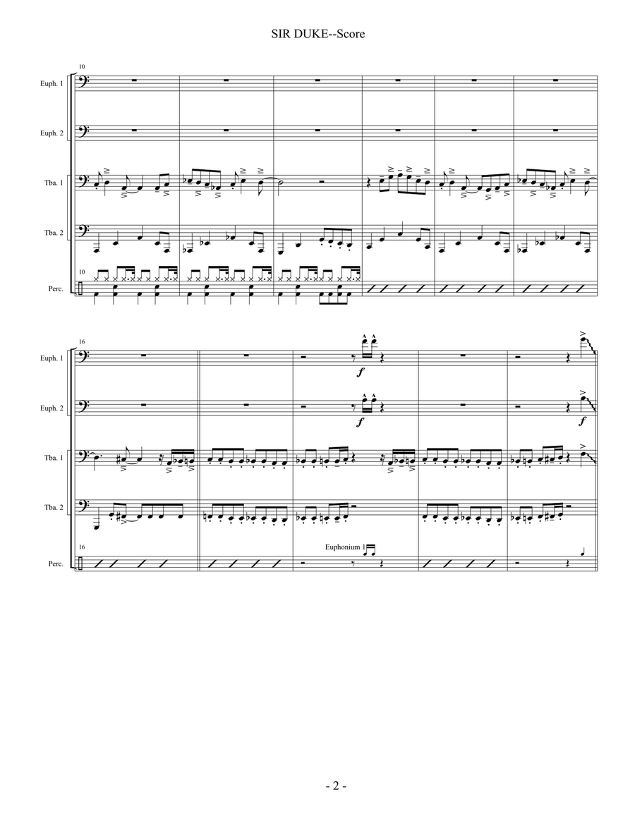 Sir Duke by Stevie Wonder Brass Ensemble Digital Sheet Music