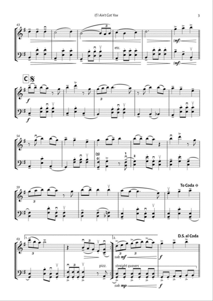 If I Ain't Got You String Duet scores gallery preview page 3
