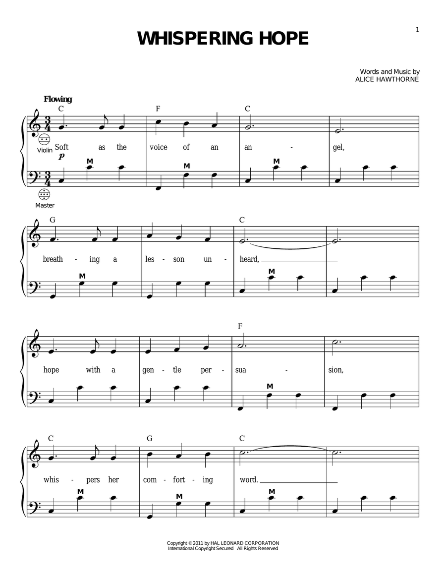 Whispering Hope Whispering Hope Accordion scores gallery preview page 1