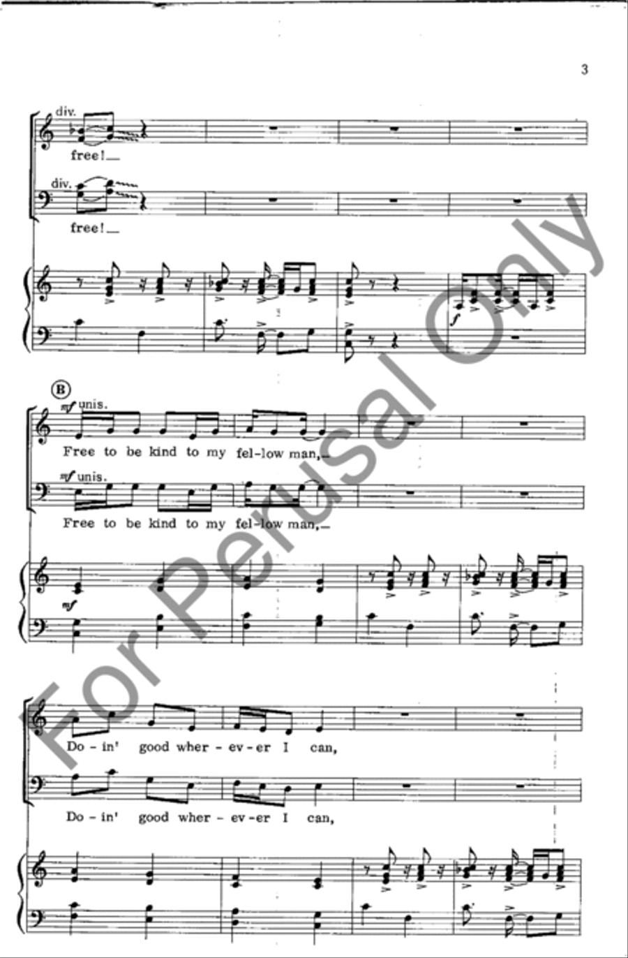 Free To Be Me 4-Part scores gallery preview page 3
