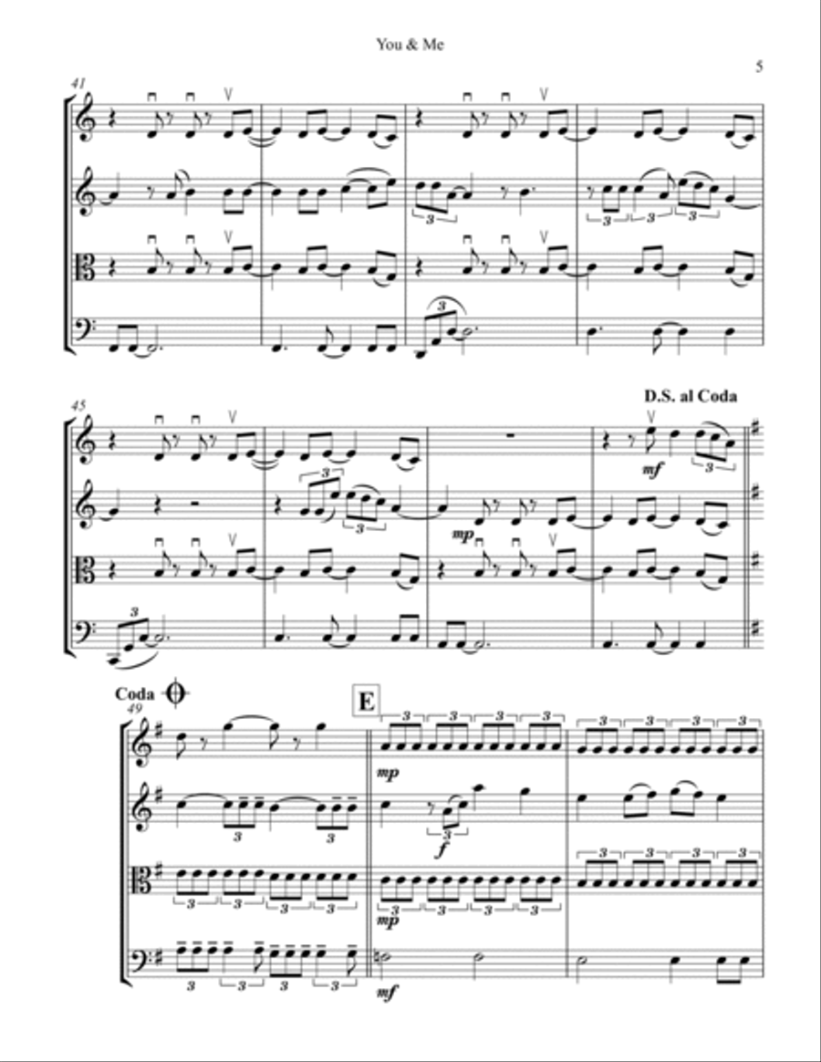 You & Me String Quartet scores gallery preview page 5