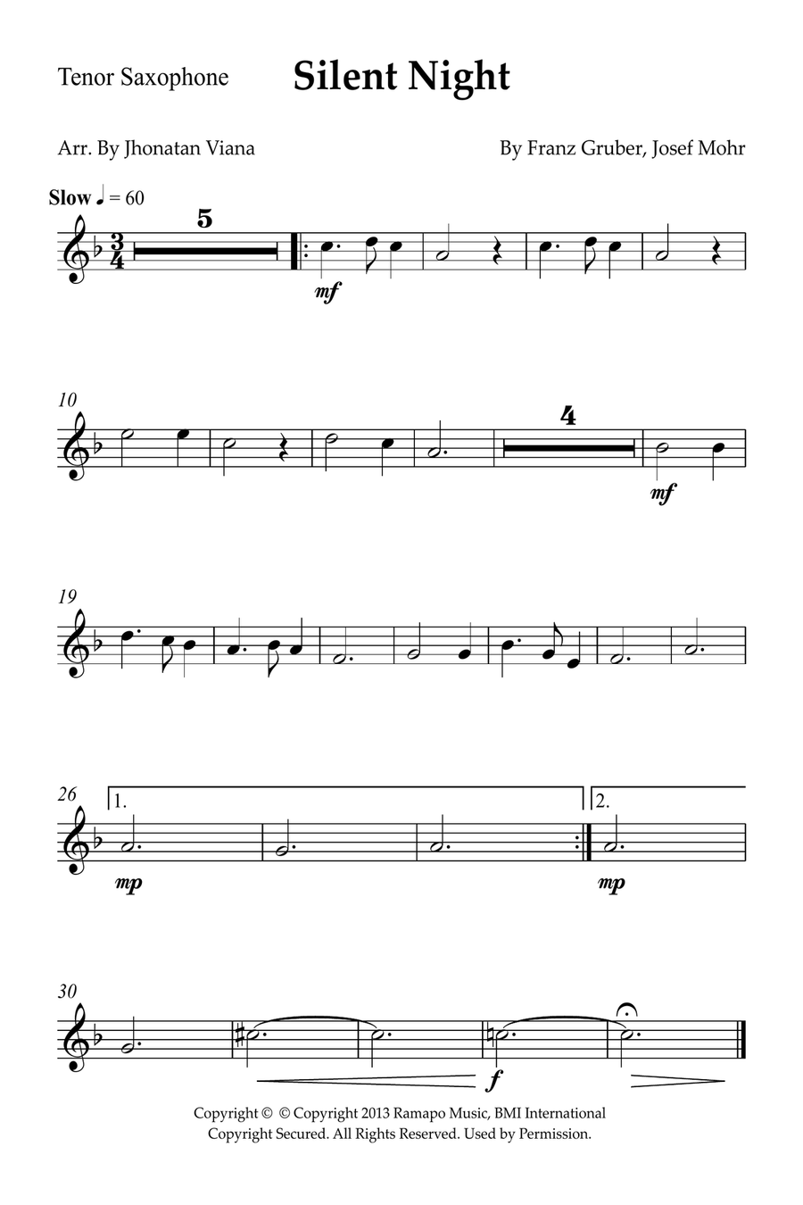 Silent Night Small Ensemble scores gallery preview page 6