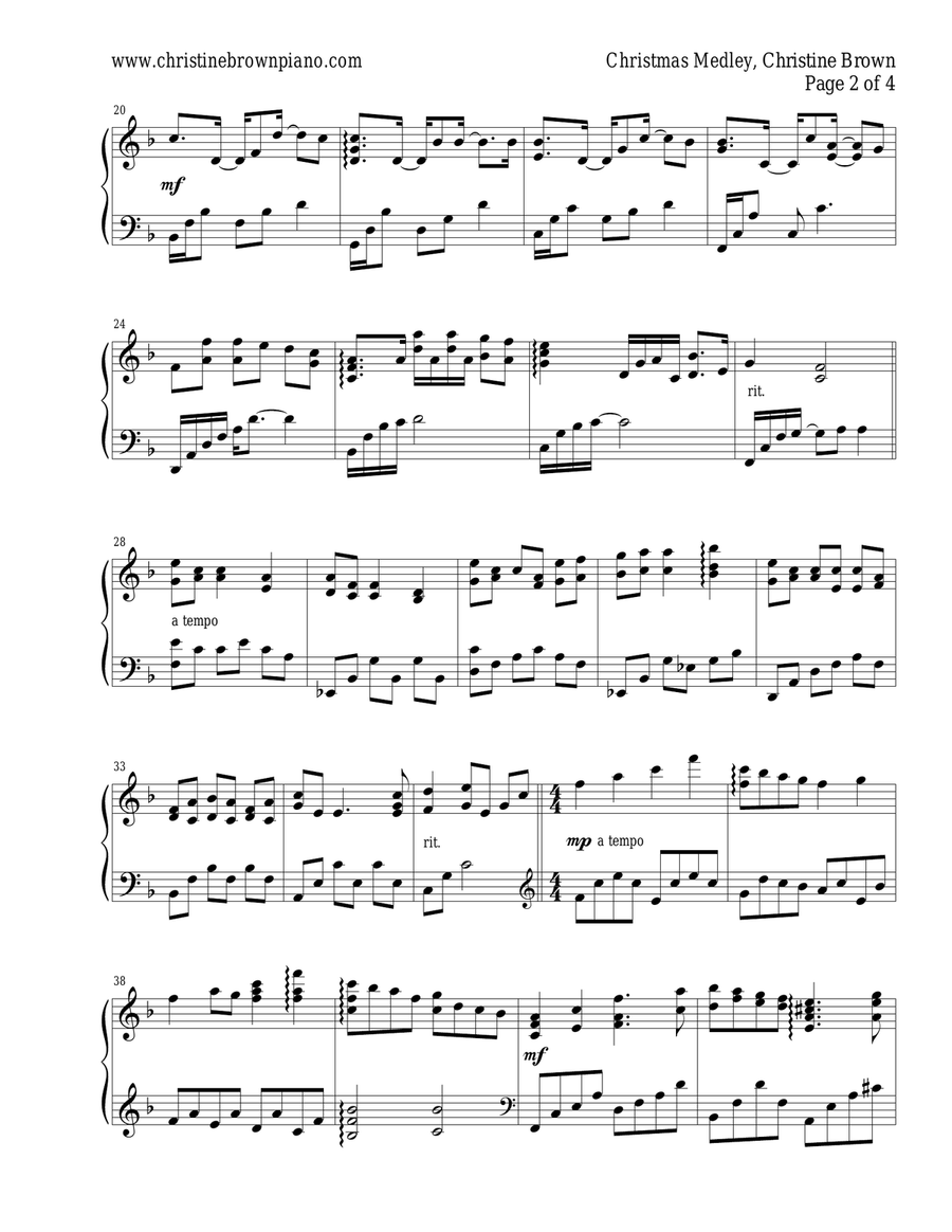 Christmas Medley Piano Solo scores gallery preview page 3
