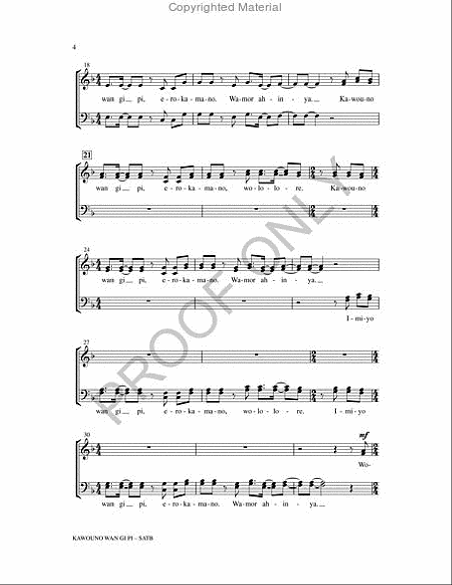 Kawouno Wan Gi Pi 4-Part scores gallery preview page 4