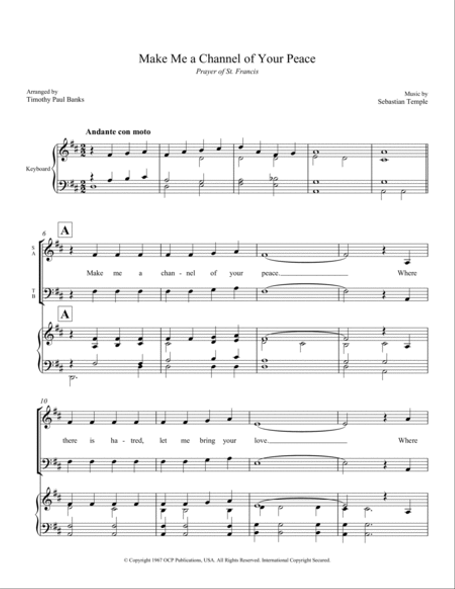 Make Me A Channel Of Your Peace (prayer Of St. Francis) 4-Part scores gallery preview page 3