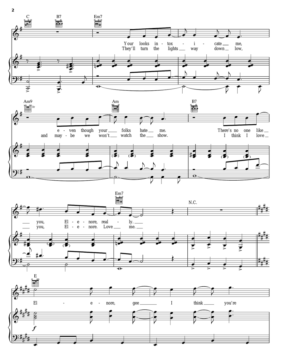 Elenore Elenore Piano, Vocal, Guitar scores gallery preview page 2