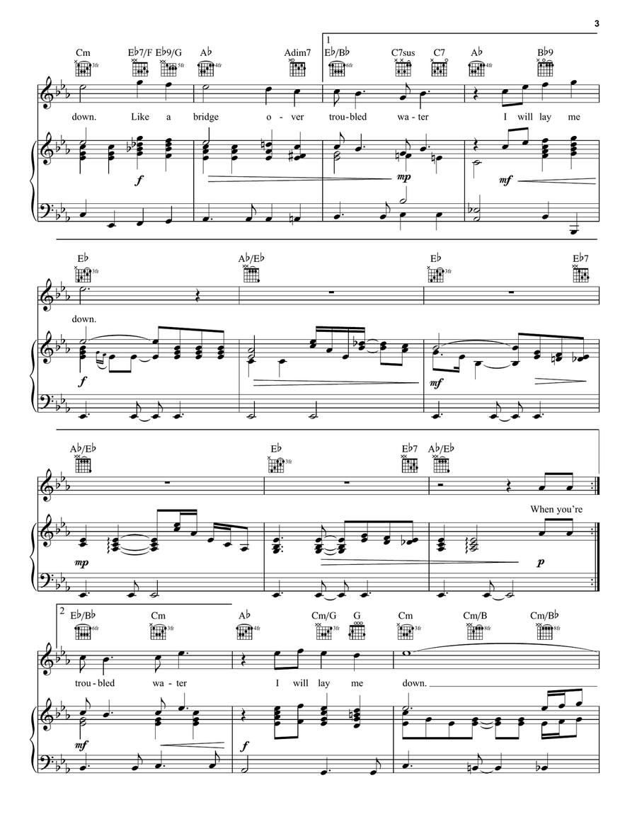 Bridge Over Troubled Water Acoustic Guitar scores gallery preview page 3
