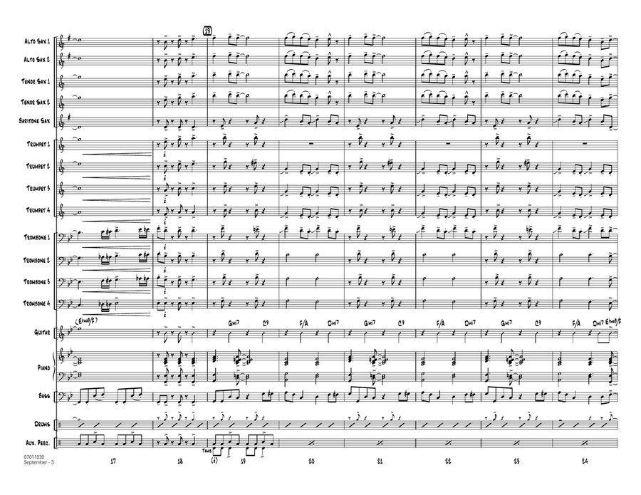 September (arr. Mark Taylor) - Conductor Score (Full Score) Jazz Ensemble scores gallery preview page 3