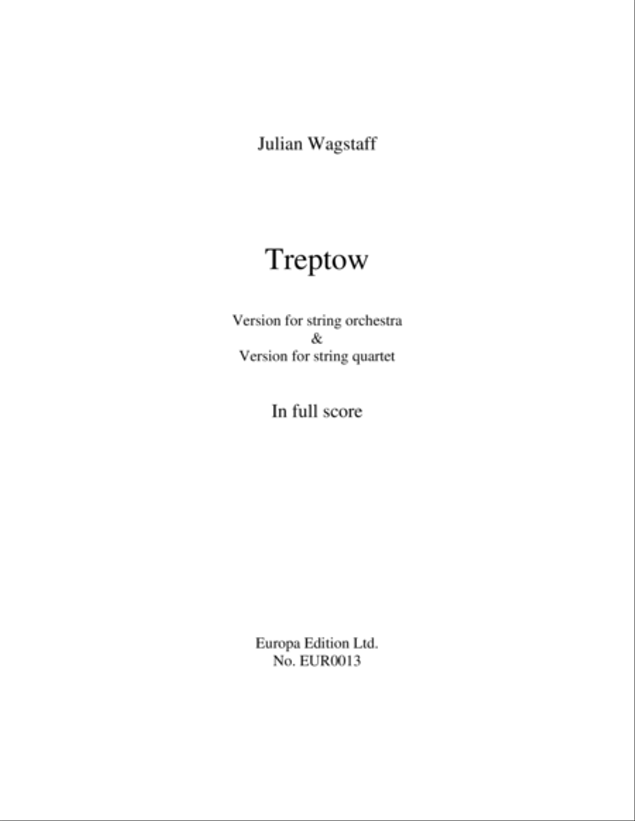 Treptow - for String Orchestra or String Quartet - Full Scores - Score Only Chamber Music scores gallery preview page 2