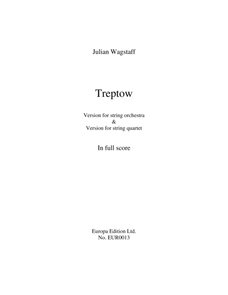 Treptow - for String Orchestra or String Quartet - Full Scores - Score Only image number null