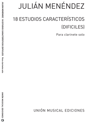Book cover for Dieciocho Estudios Caracteristicos Clarinet