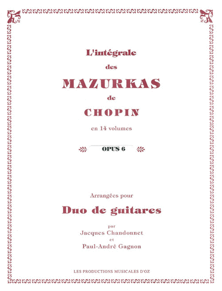 Mazurkas, op. 6, Vol. 1