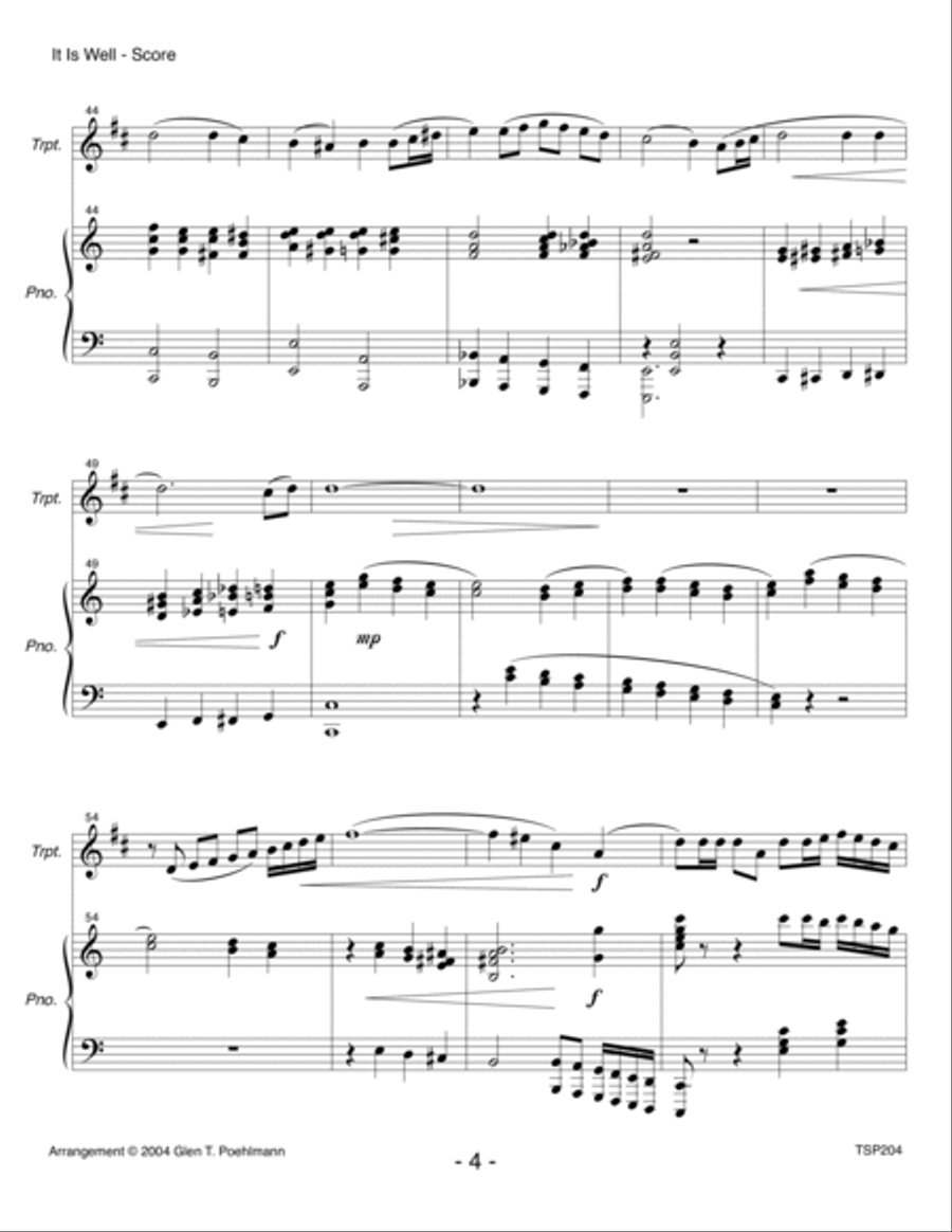 IT IS WELL WITH MY SOUL - TRUMPET SOLO with Piano Accompaniment Trumpet Solo scores gallery preview page 4