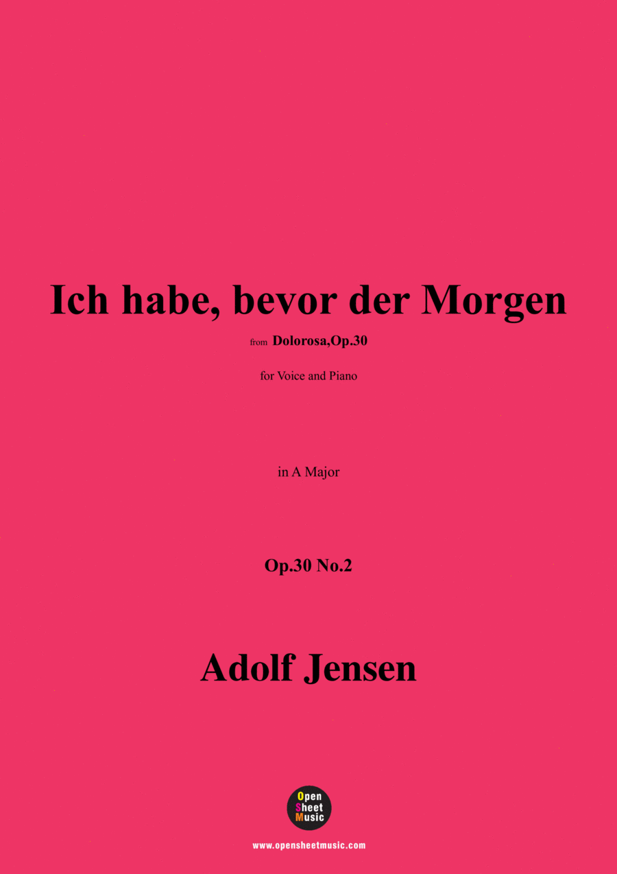 A. Jensen-Ich habe,bevor der Morgen,Op.30 No.2,in A Major Voice scores gallery preview page 1
