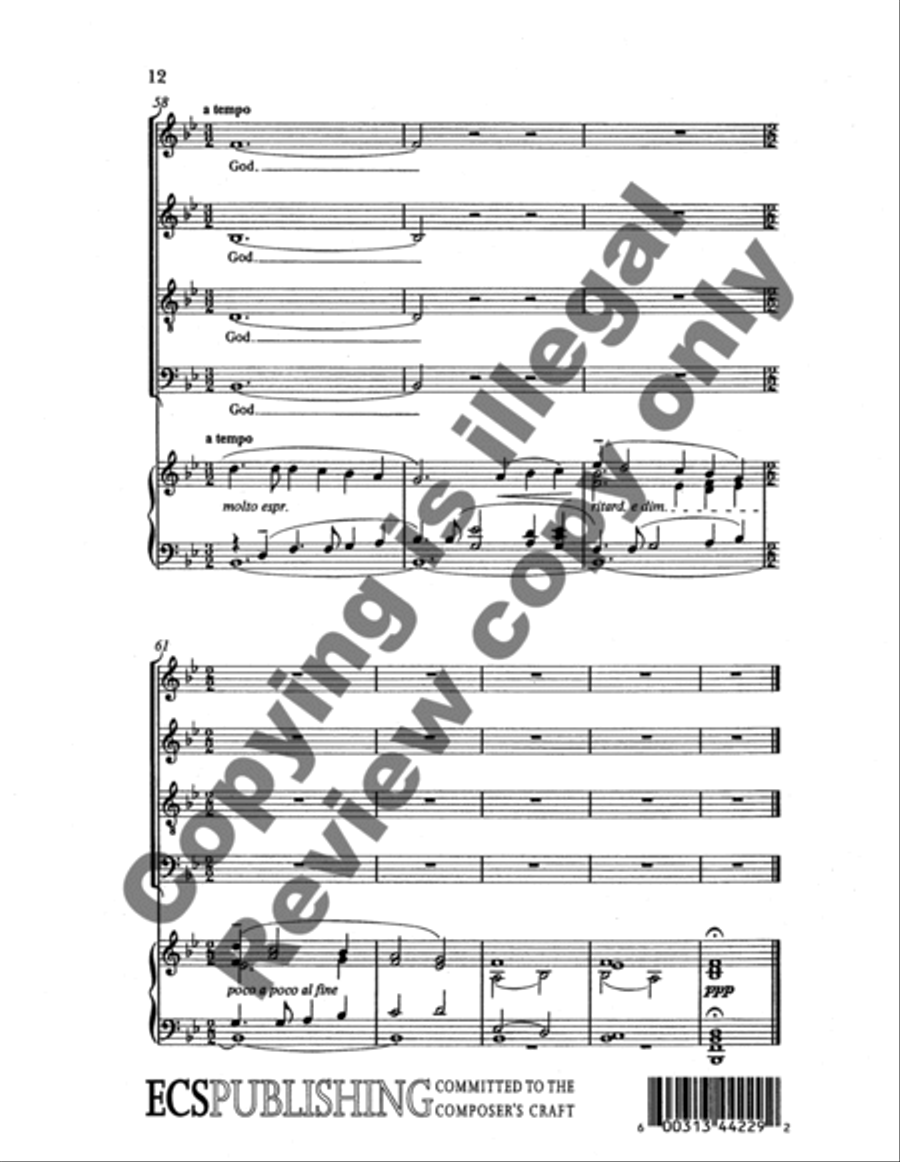 Eternal Light, Shine in My Heart 4-Part scores gallery preview page 12