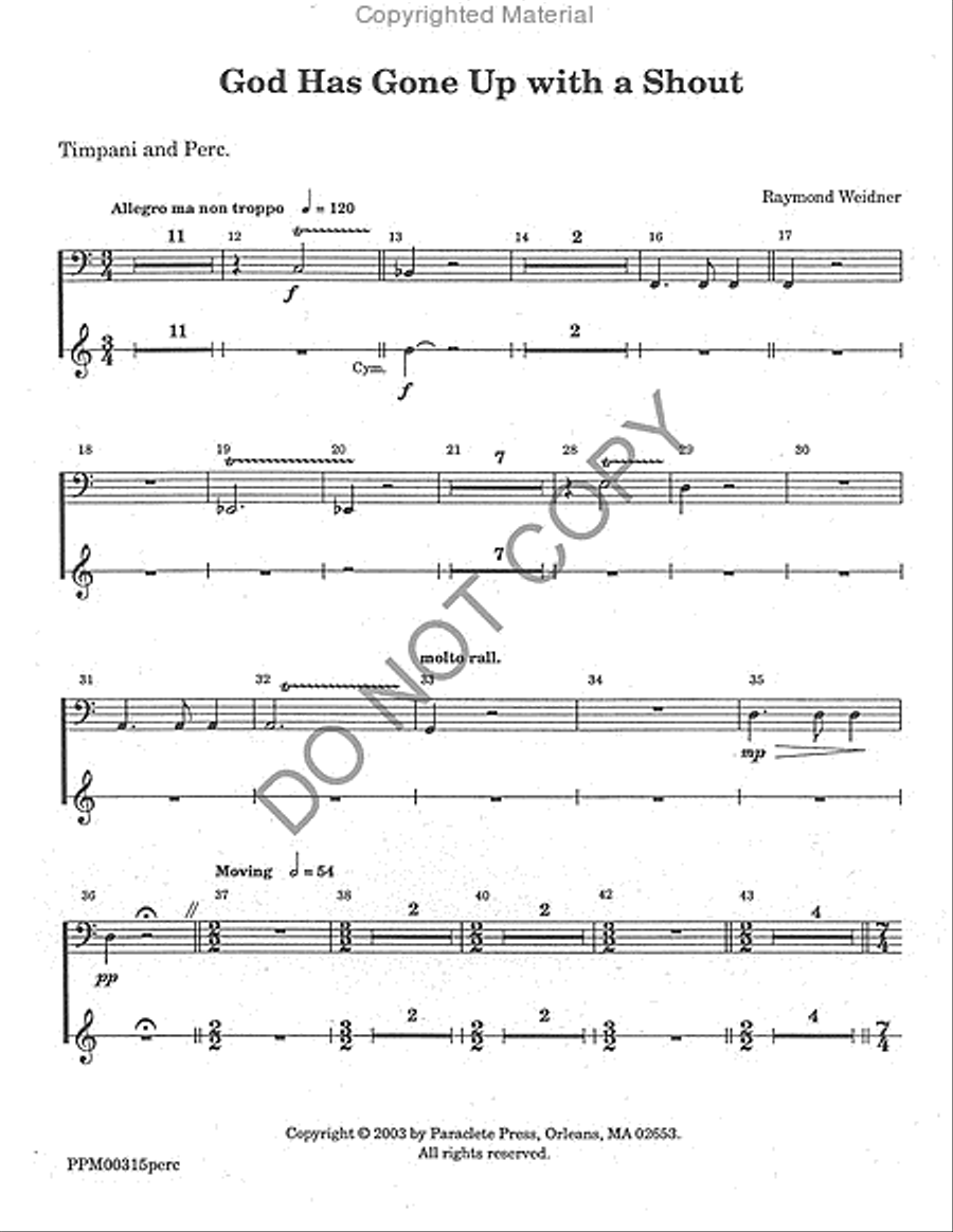 God Has Gone Up With a Shout - Brass Parts SSATBB scores gallery preview page 12