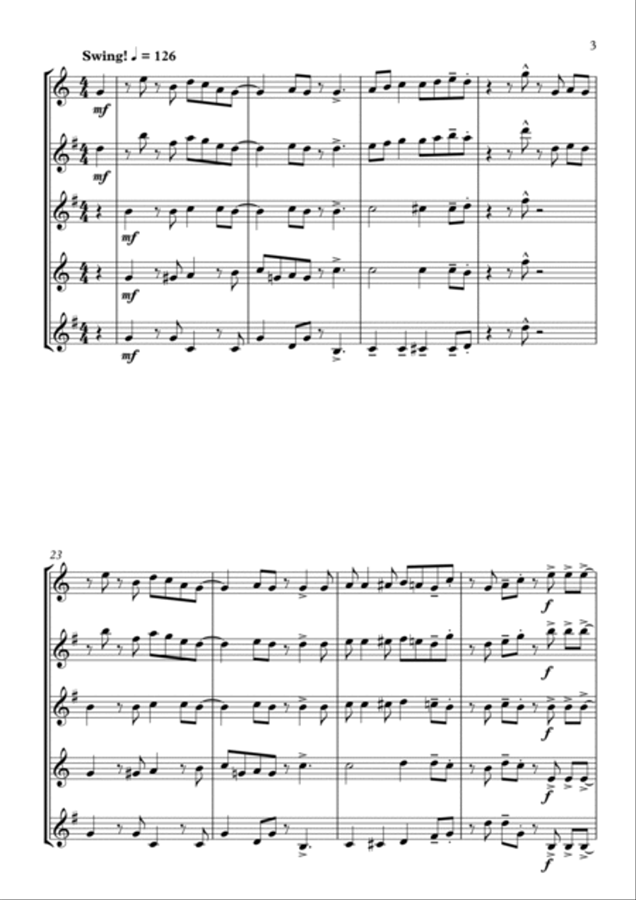 It Came Upon A Midnight Clear - Traditional and Jazz Arrangements for Saxophone Quartet Saxophone Quartet scores gallery preview page 3