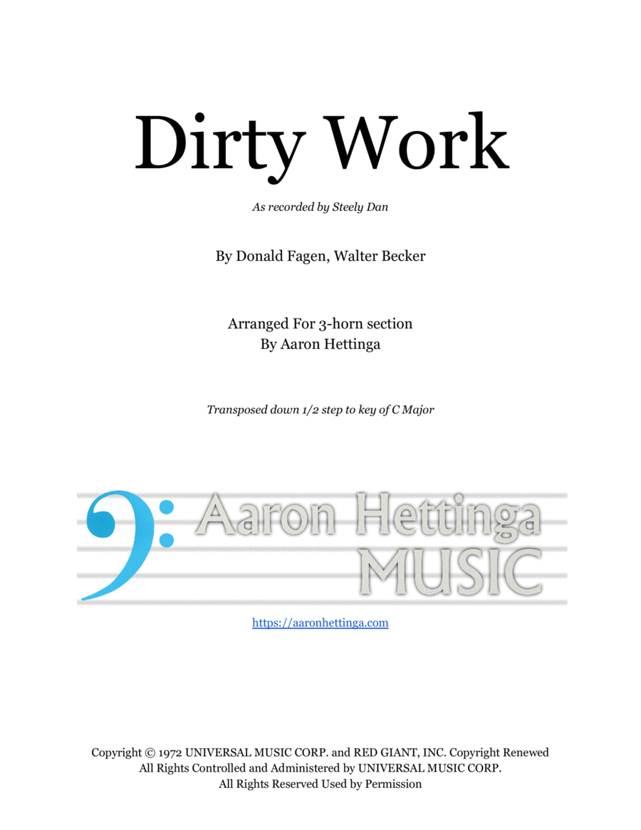Dirty Work Dirty Work Small Ensemble scores gallery preview page 1