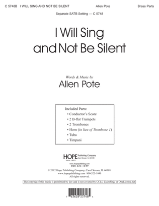 Book cover for I Will Sing and Not Be Silent