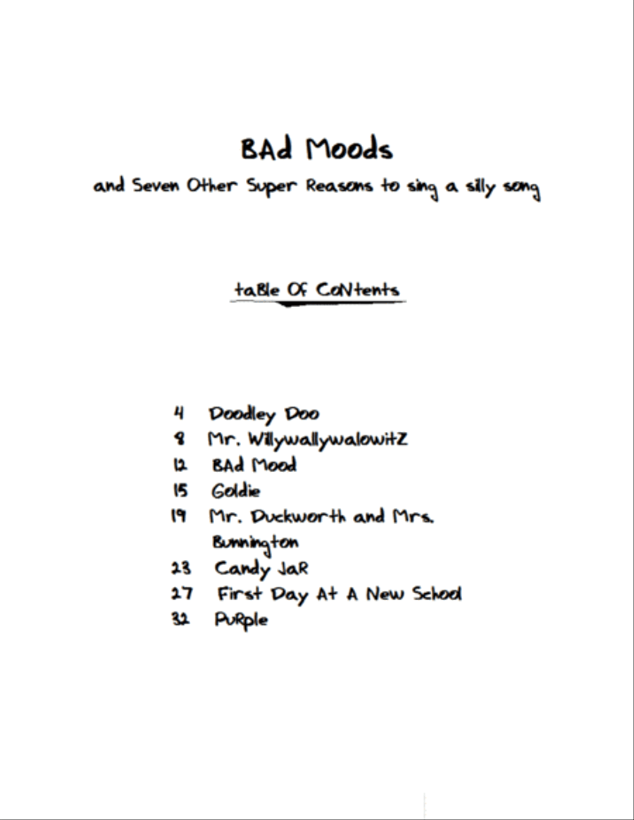Bad Moods And Seven More Super Reasons To Sing A Silly Song Voice Solo scores gallery preview page 4