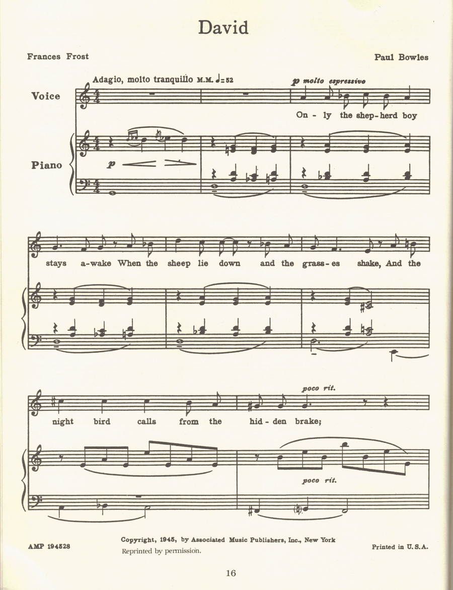 David Piano, Vocal scores gallery preview page 1