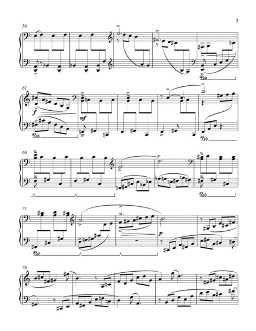 Gigue for solo piano - studies on hexachords #4 Piano Method scores gallery preview page 3