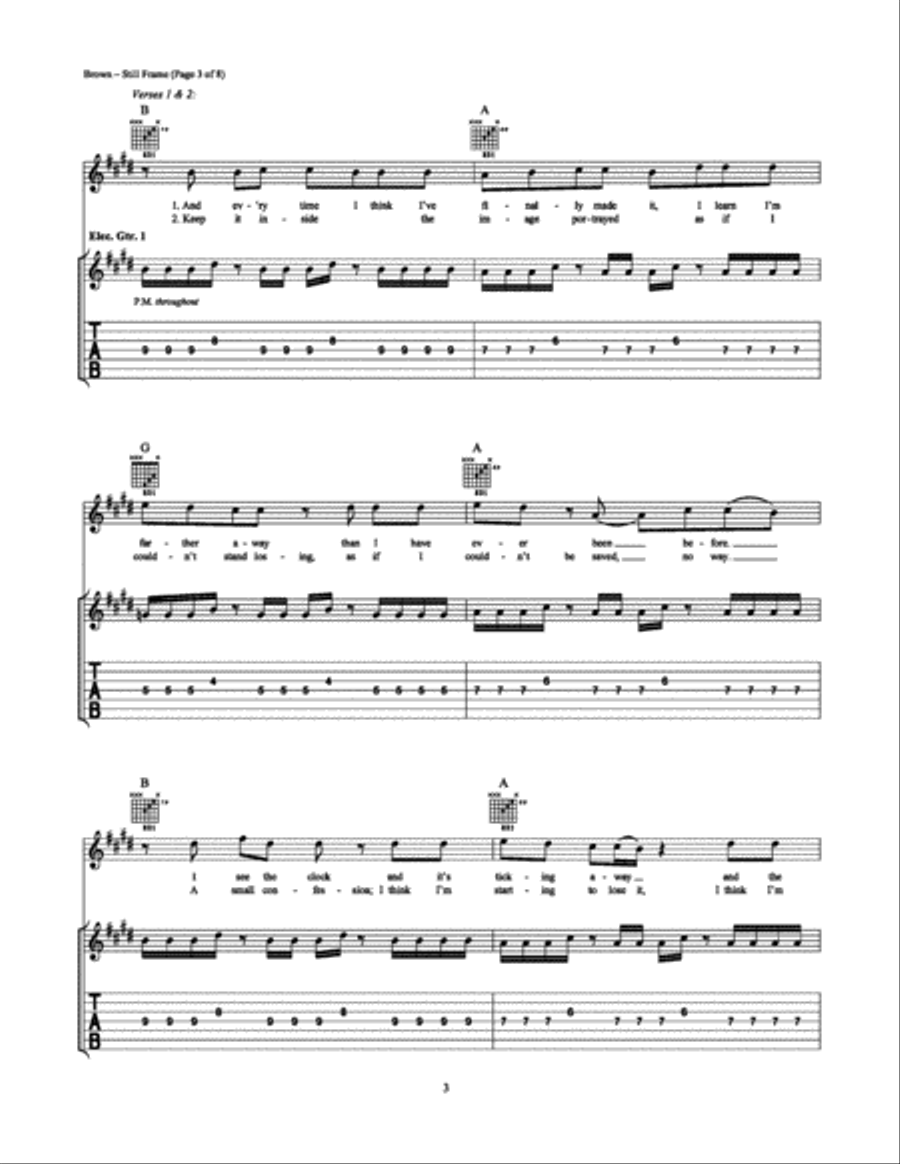 Still Frame Electric Guitar scores gallery preview page 3