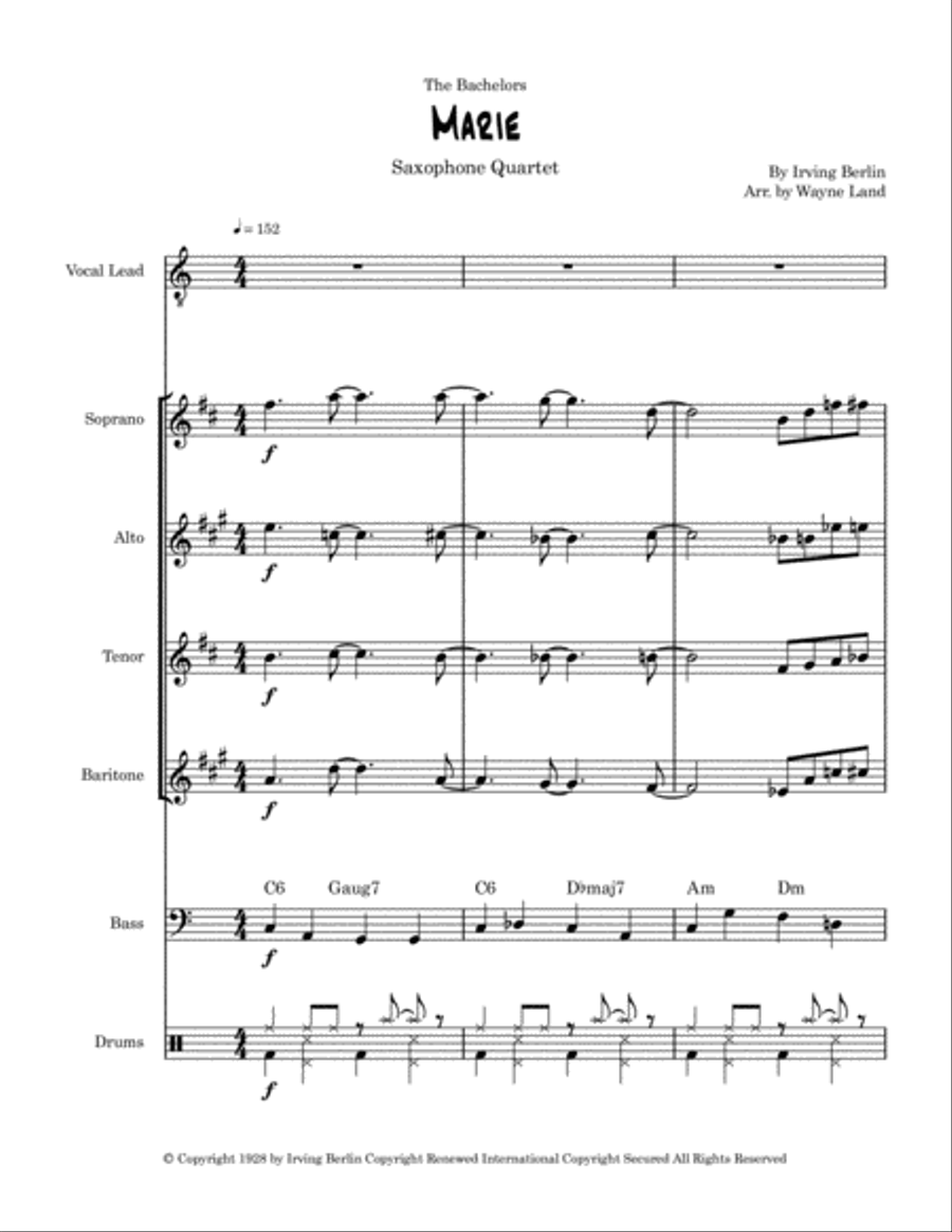 Marie Saxophone Quartet scores gallery preview page 2