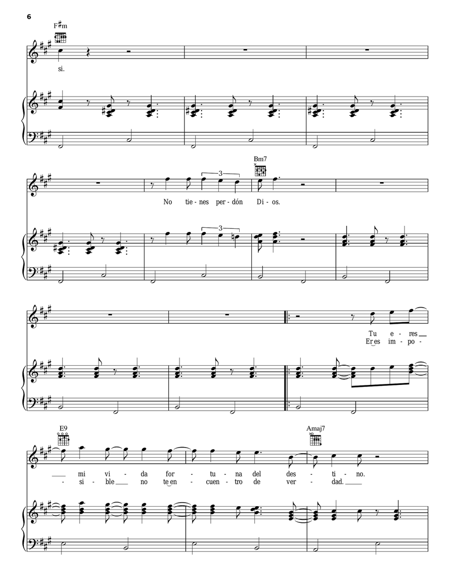 Bamboleo Piano, Vocal, Guitar scores gallery preview page 6