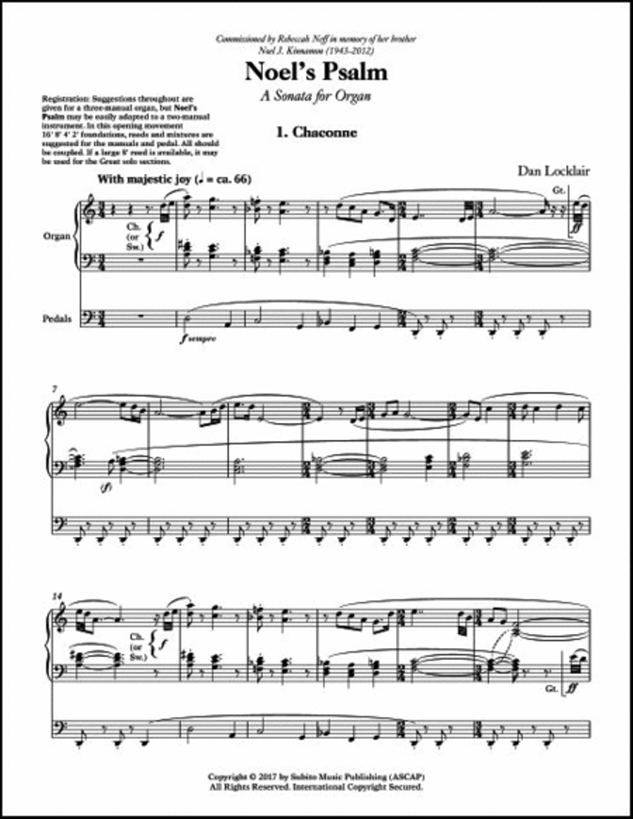 Noel's Psalm A Sonata Organ scores gallery preview page 3