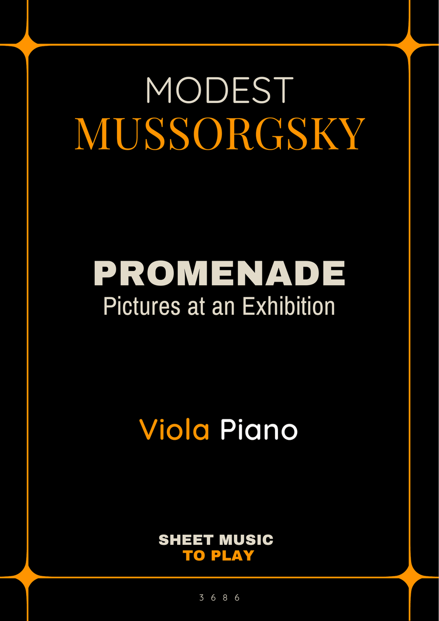 Book cover for Pictures at an Exhibition - Promenade - Viola and Piano (Full Score and Parts)
