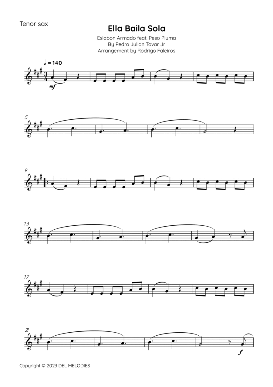 Ella Baila Sola Tenor Saxophone scores gallery preview page 1