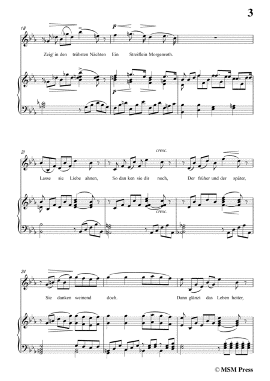 Schubert-Abschied von der Erde(Farewell to the Earth),D.829,in E flat Major,for Voice&Piano Voice scores gallery preview page 5