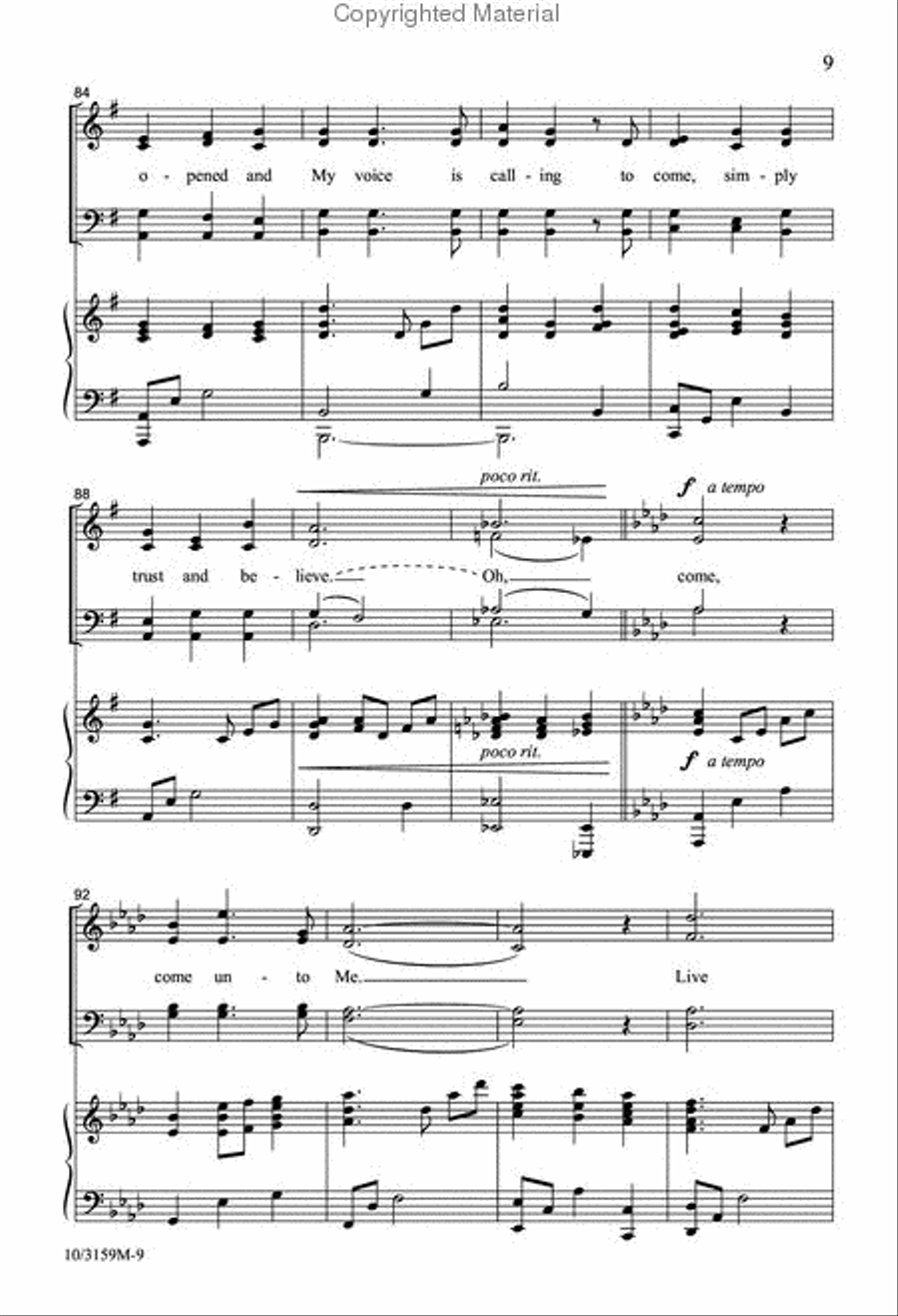 Come, Come Unto Me 4-Part scores gallery preview page 8