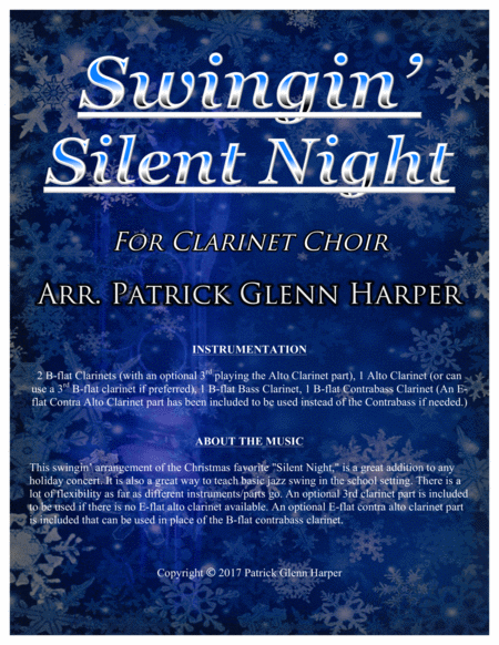 Swingin' Silent Night - for Clarinet Choir image number null
