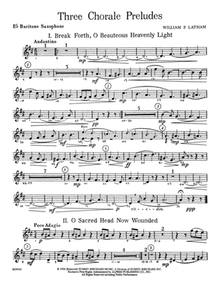 Three Chorale Preludes: E-flat Baritone Saxophone