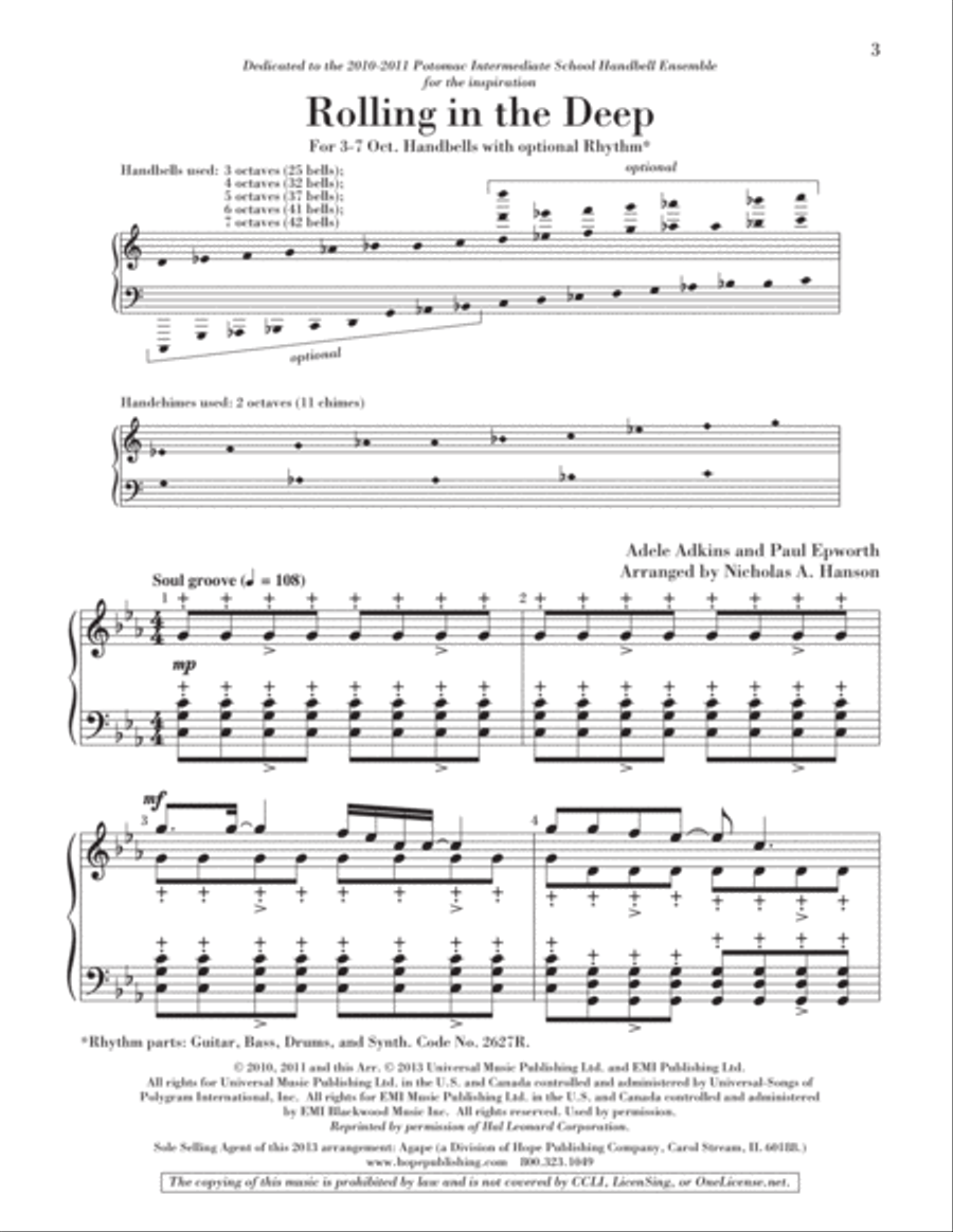 Rolling in the Deep Rolling in the Deep 2-Octaves scores gallery preview page 4