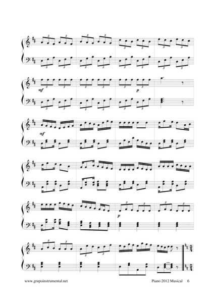 Piano 2012 Musical by Marcelo Torca Piano Solo - Digital Sheet Music