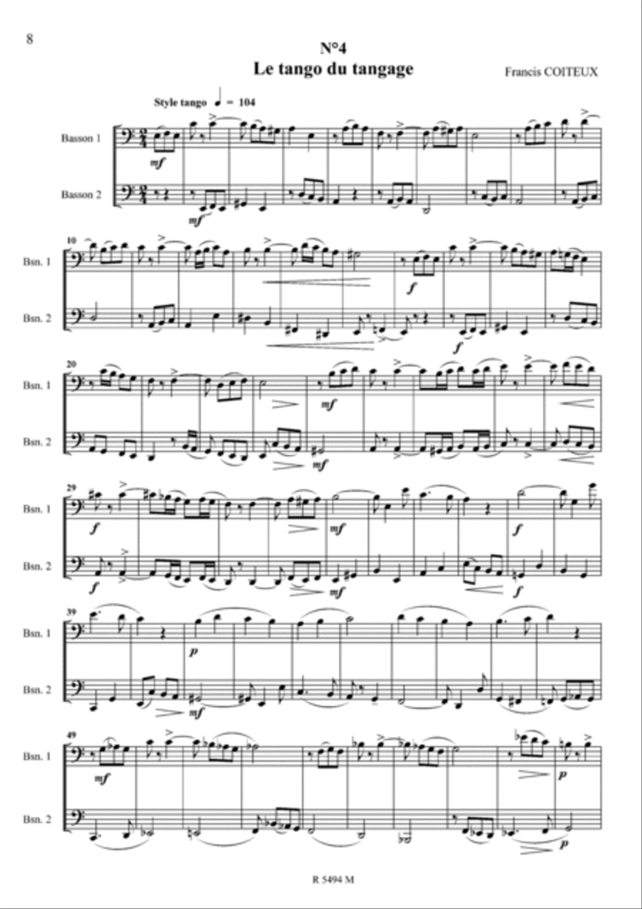 Jeux de plage à marée basse 12 duos pour bassons Bassoon scores gallery preview page 5