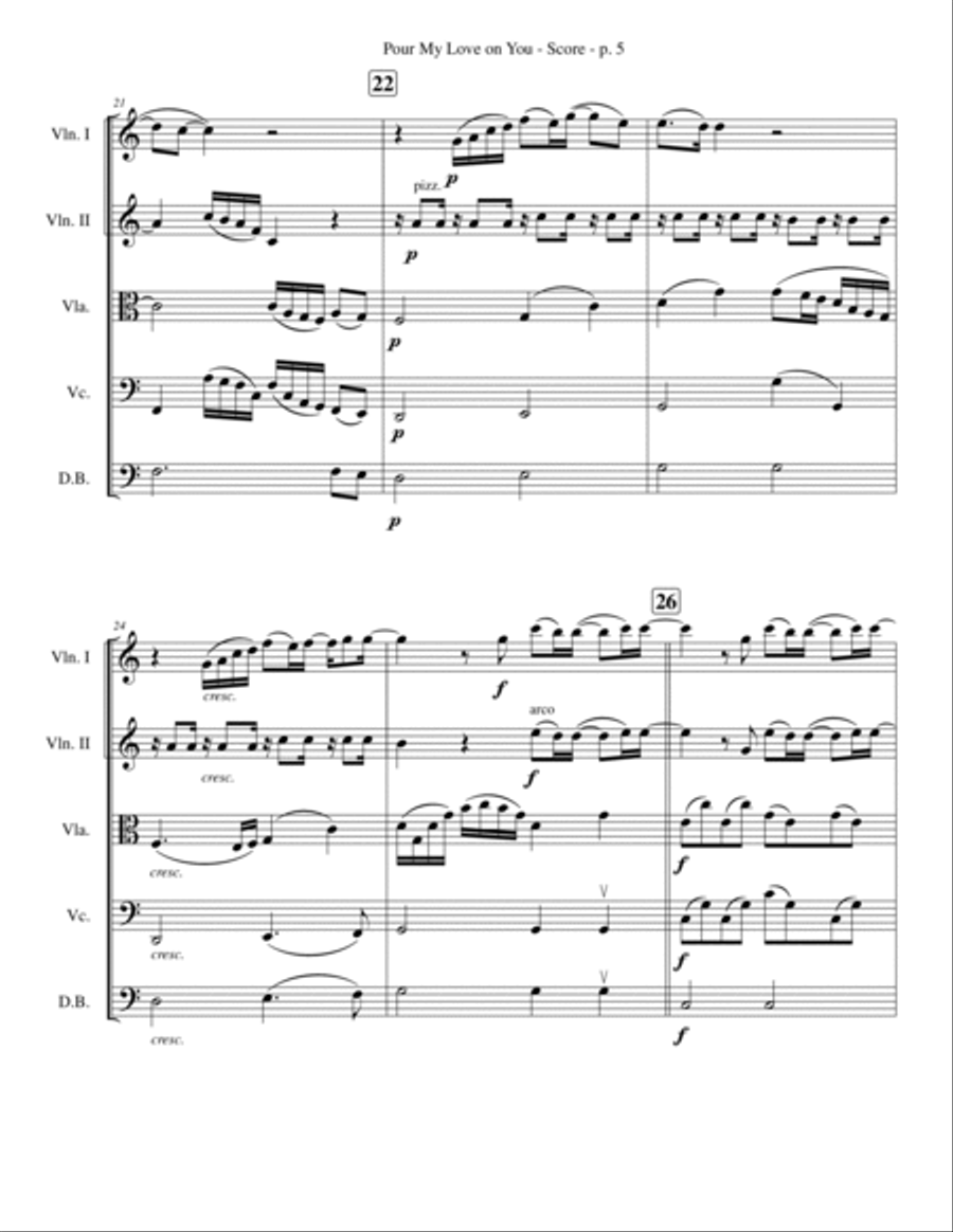 Pour My Love On You String Quartet scores gallery preview page 5