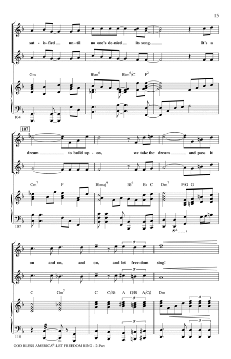 God Bless America (Let Freedom Ring) (Medley) 2-Part scores gallery preview page 14