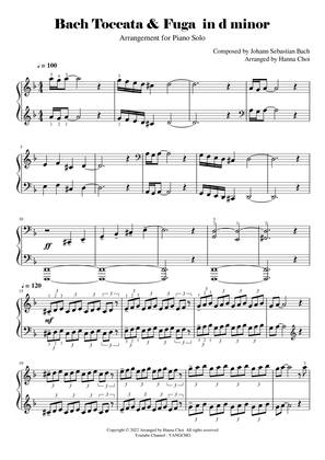 Bach Toccata in d minor [Arrangement for Piano Solo]