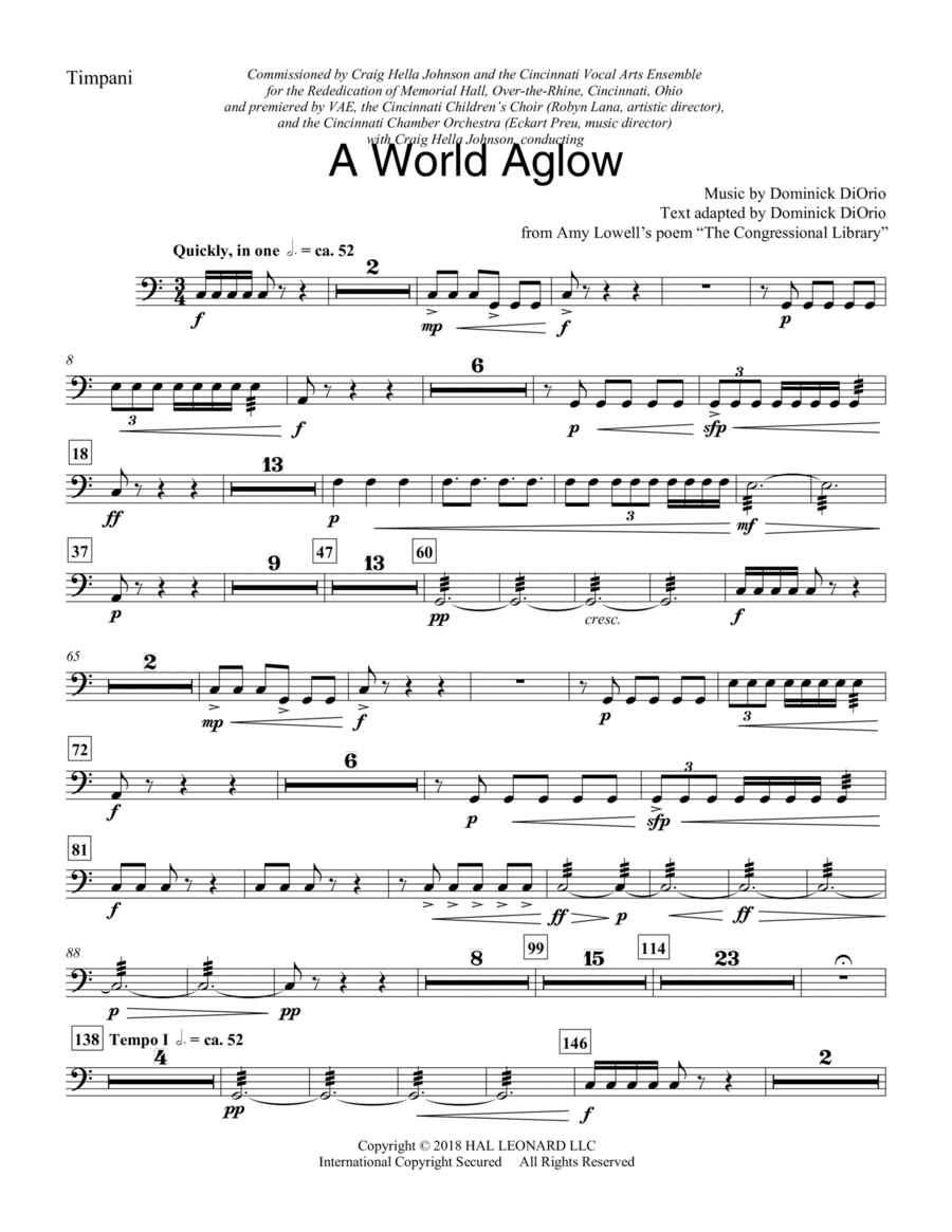 A World Aglow - Timpani