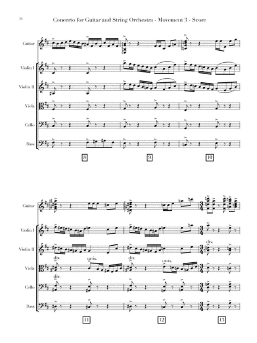 Concerto for Guitar and String Orchestra String Orchestra scores gallery preview page 2
